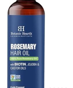 Botanic Hearth Rosemary Oil for Hair Growth | 100% Pure, Infused with Biotin & Jojoba | Repairs Dry Damaged Hair, Streng
