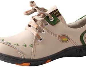 TMA EYES Women's Leather Soft Sole Lace-Up Shoes | Hand-Stitched Fashion Footwear | Comfortable Casual Wear for Fashion-