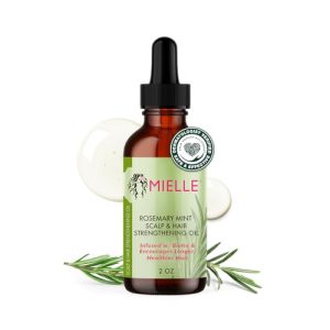 Mielle Organics Rosemary & Mint Hair Oil - Strengthening Biotin-Infused Treatment for Frizzy, Damaged Hair - Effective S