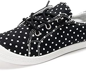 FUNKYMONKEY Women's Comfort Low Top Canvas Slip On Sneakers - Classic Casual Walking Shoes for Everyday Use - Lightweigh